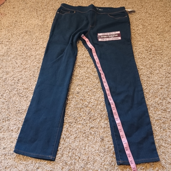 Gloria Vanderbilt Womens Avery Pull On Slim Leg Mid-Rise Blue Jean Pants - Picture 3 of 11